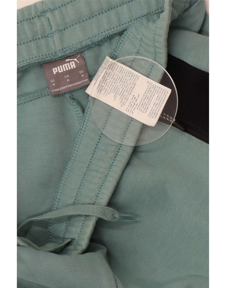 Pantaloni da tuta da uomo Puma in cotone color block verde medio