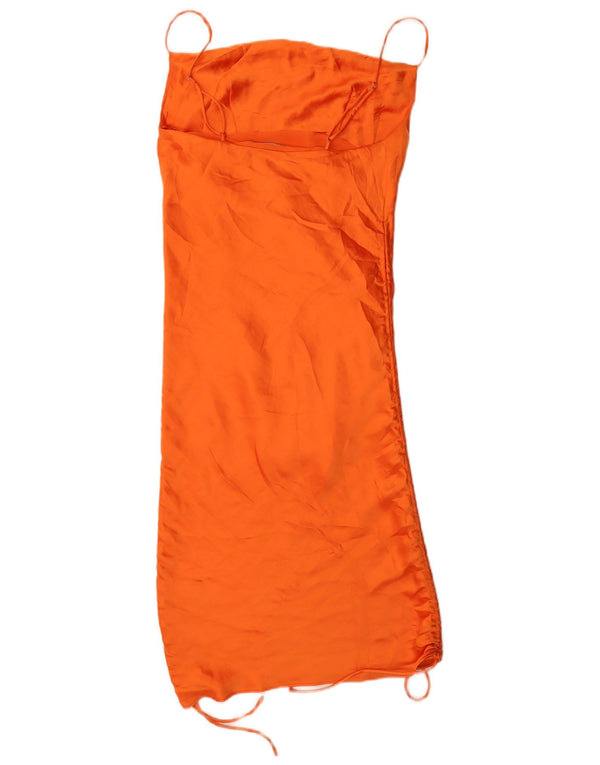 Abito sottoveste da donna Zara UK 8 piccolo poliestere arancione