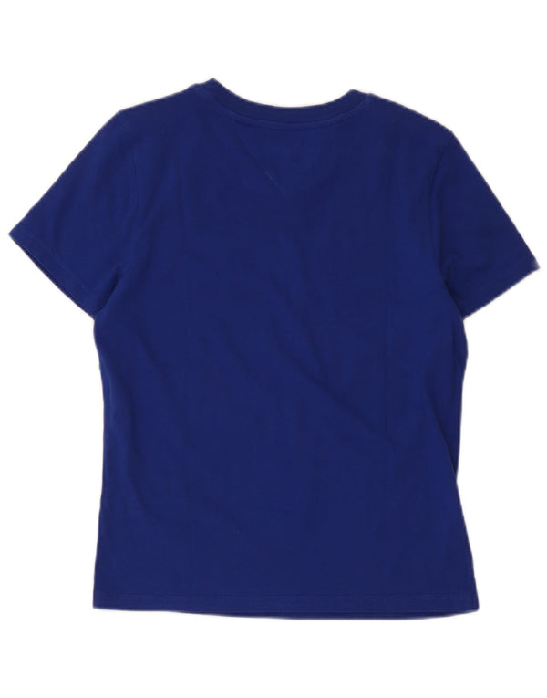 T-shirt grafica da donna Tommy Jeans Top UK 10 piccola in cotone blu