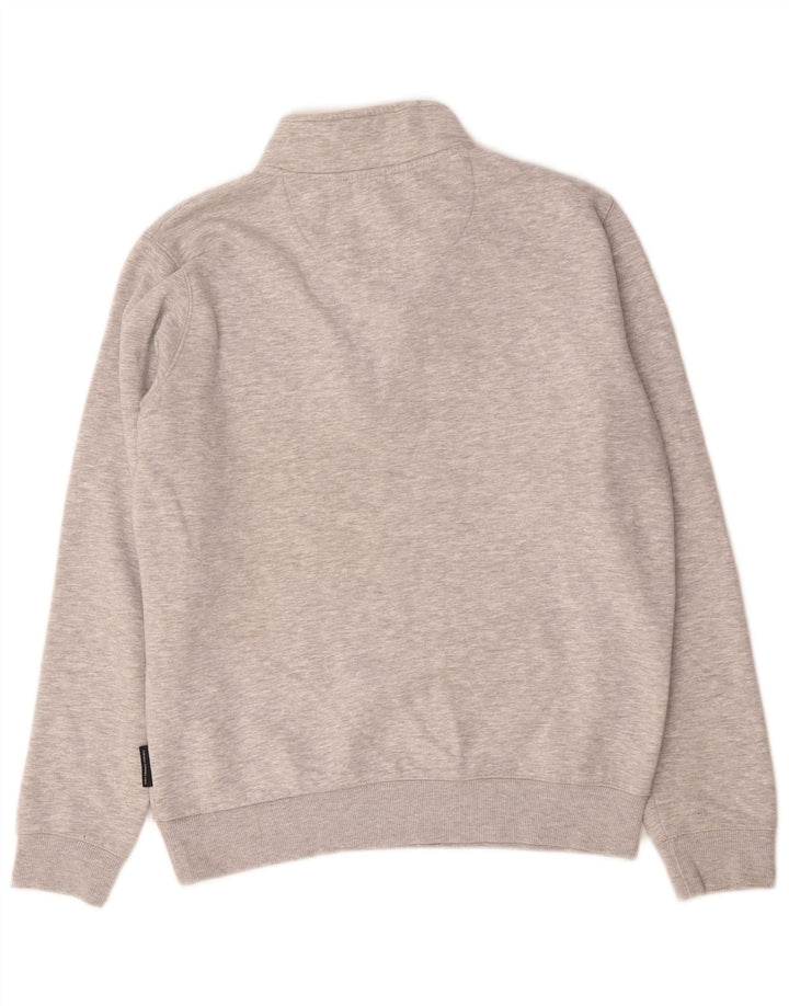 Felpa da uomo con collo con zip French Connection Maglione grigio medio chiazzato