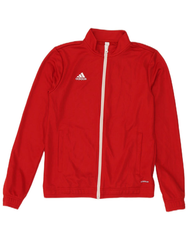 Adidas Womens Aeroready Tracksuit Top Jacket UK 8/10 Small Red Polyester