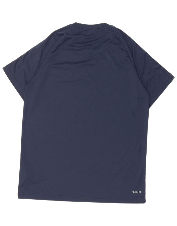 T-shirt Adidas Climalite da uomo Top medio in poliestere blu navy