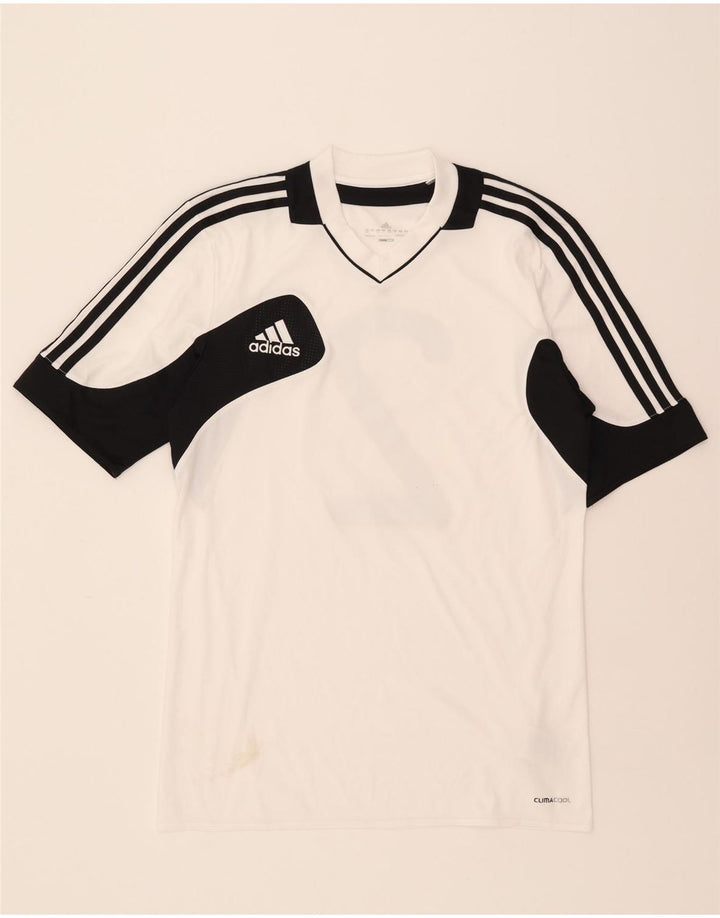 ADIDAS Mens Climacool Graphic T-Shirt Top UK 38/40 Medium White Vintage Adidas and Second-Hand Adidas from Messina Hembry 