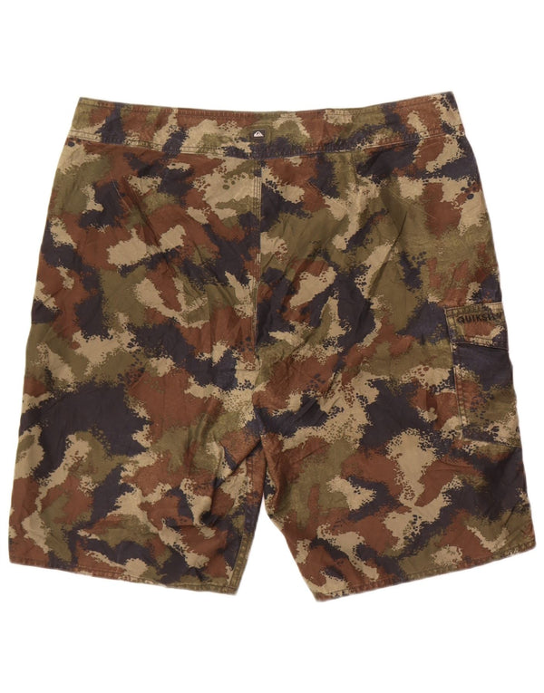 Pantaloncini da bagno da uomo Quiksilver Large in poliestere mimetico kaki
