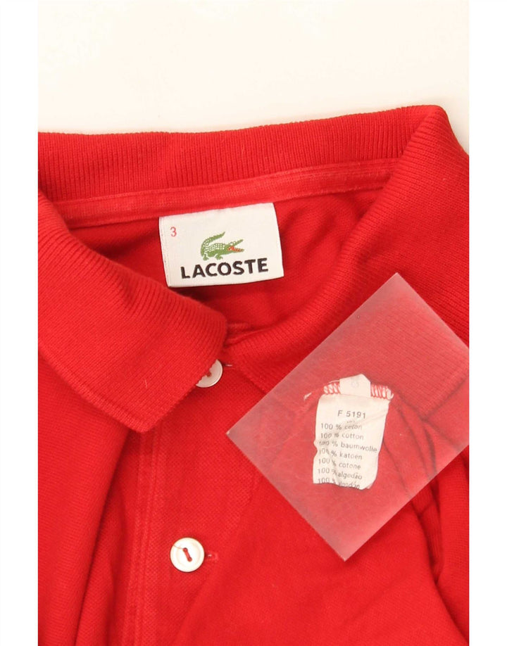 Polo da uomo a maniche lunghe Lacoste taglia 3 piccola in cotone rosso