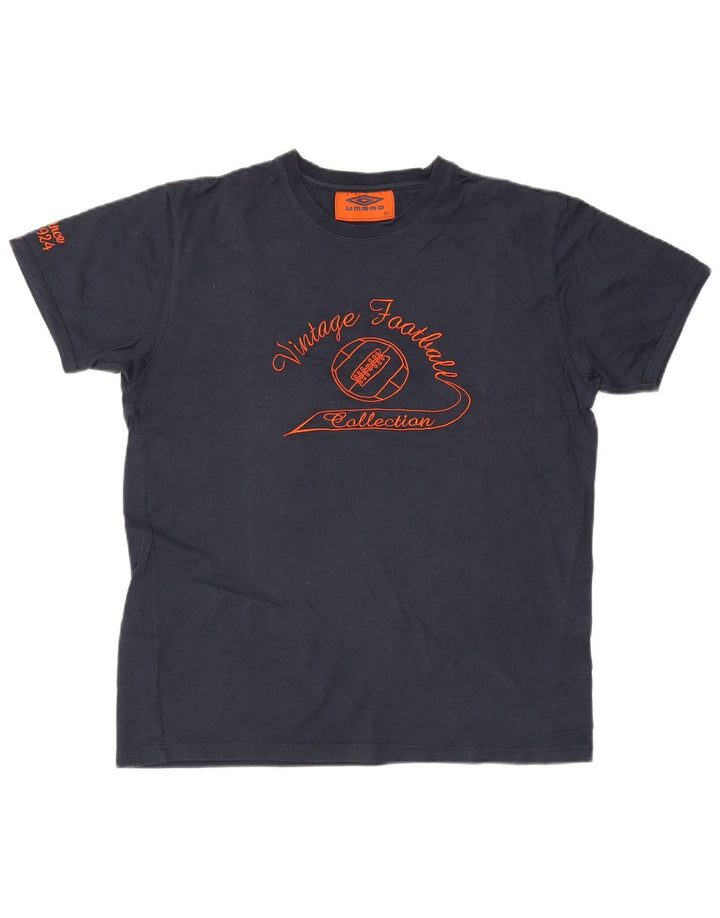 T-shirt grafica da uomo Umbro Top in cotone blu navy medio