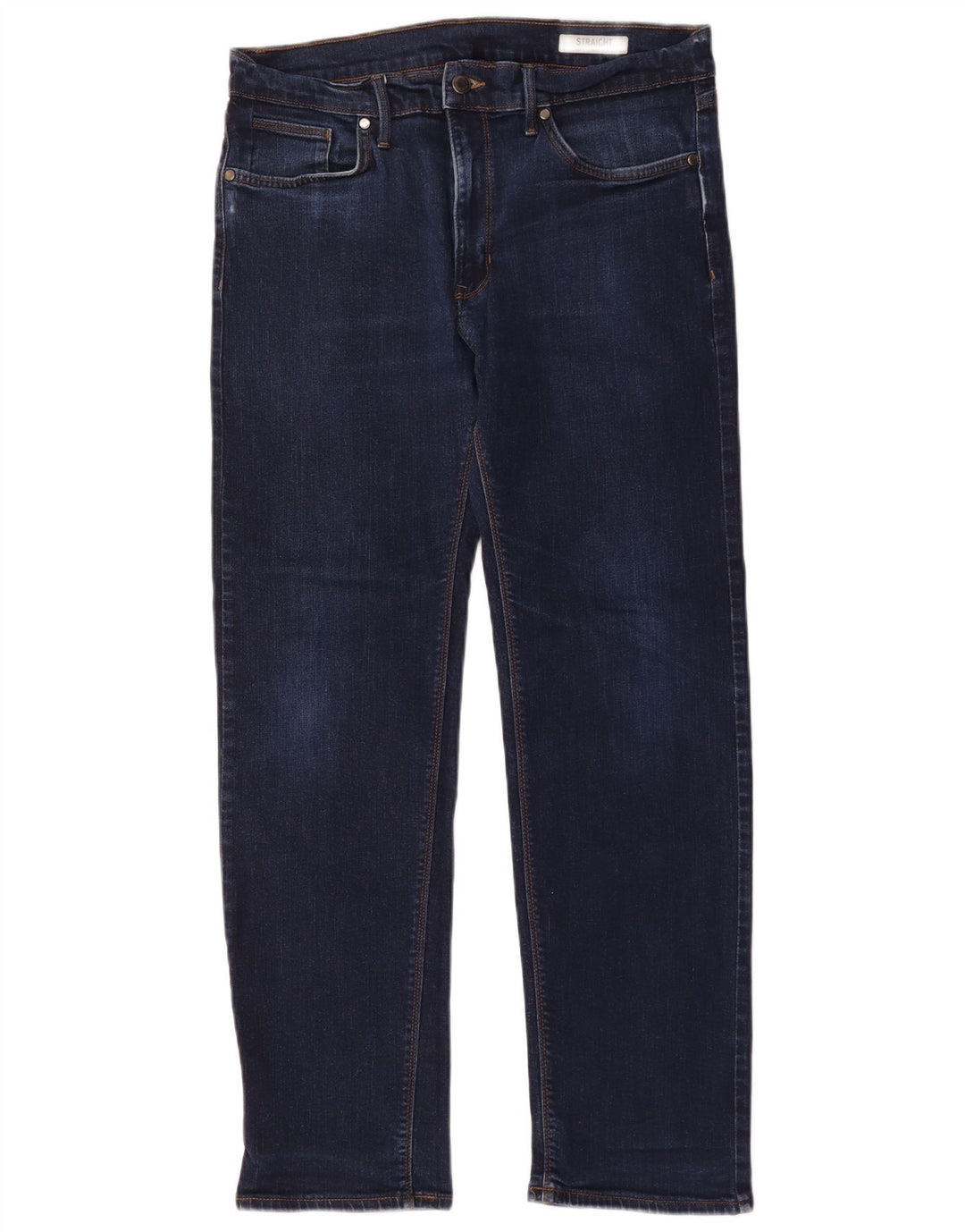 Jeans dritti da uomo Marks & Spencer W34 L31 cotone blu navy