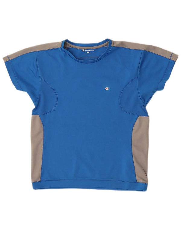 T-shirt da donna Champion Top UK 14 Large Blu Colourblock Poliestere