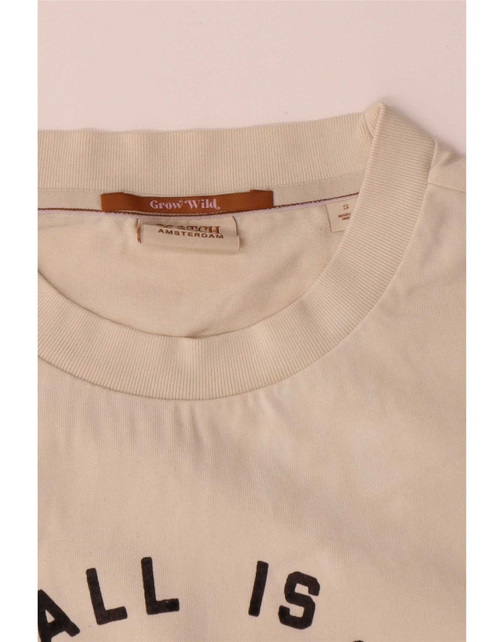 T-shirt grafica da uomo Scotch & Soda Top piccola in cotone bianco
