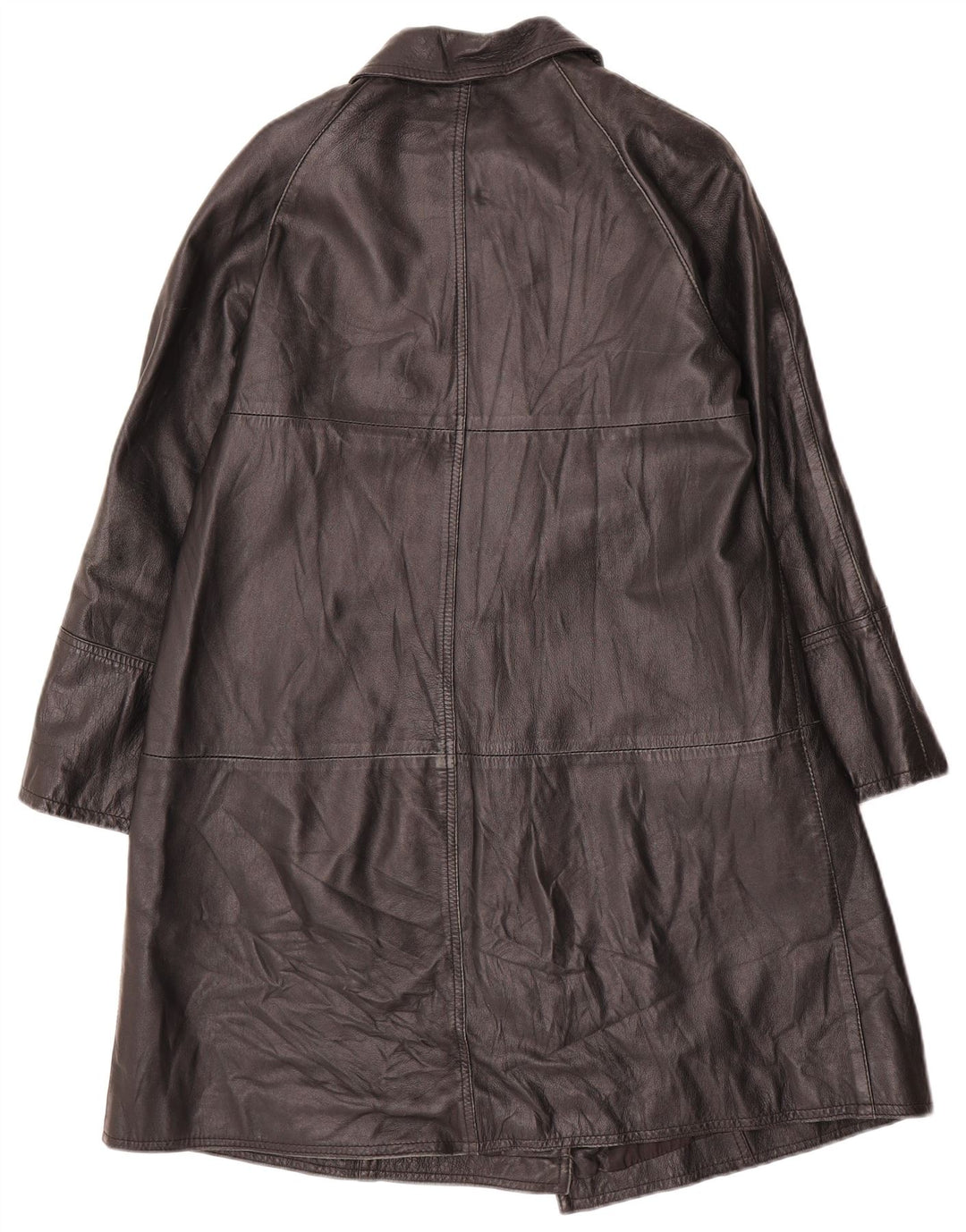 Cappotto in pelle vintage da donna IT 42 medio nero