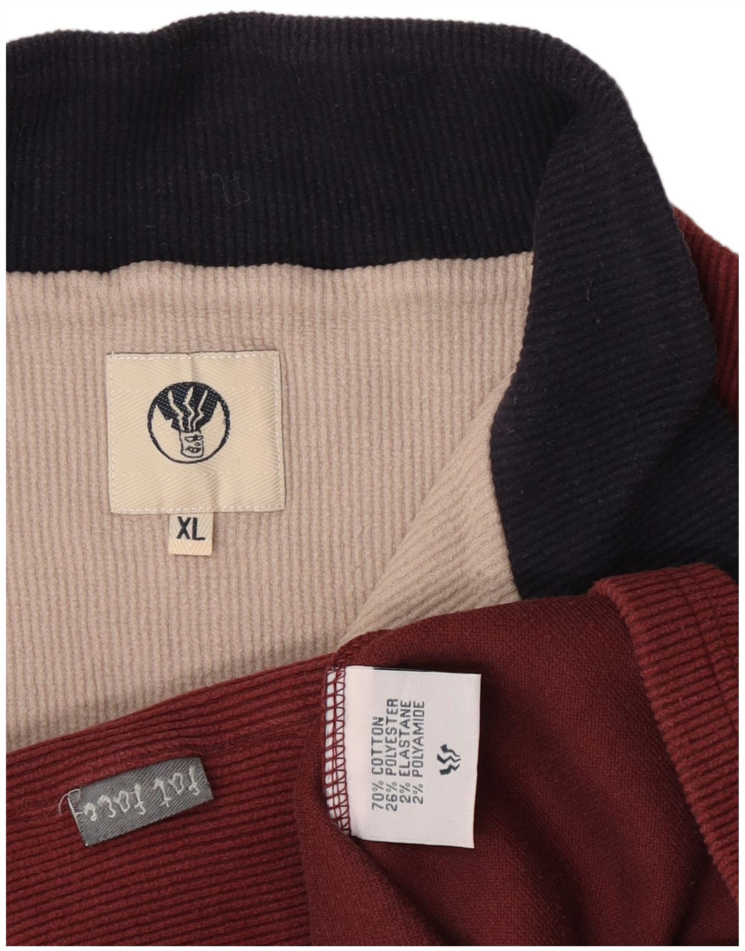 Felpa da uomo con collo con zip Fat Face, maglione XL, cotone rosso