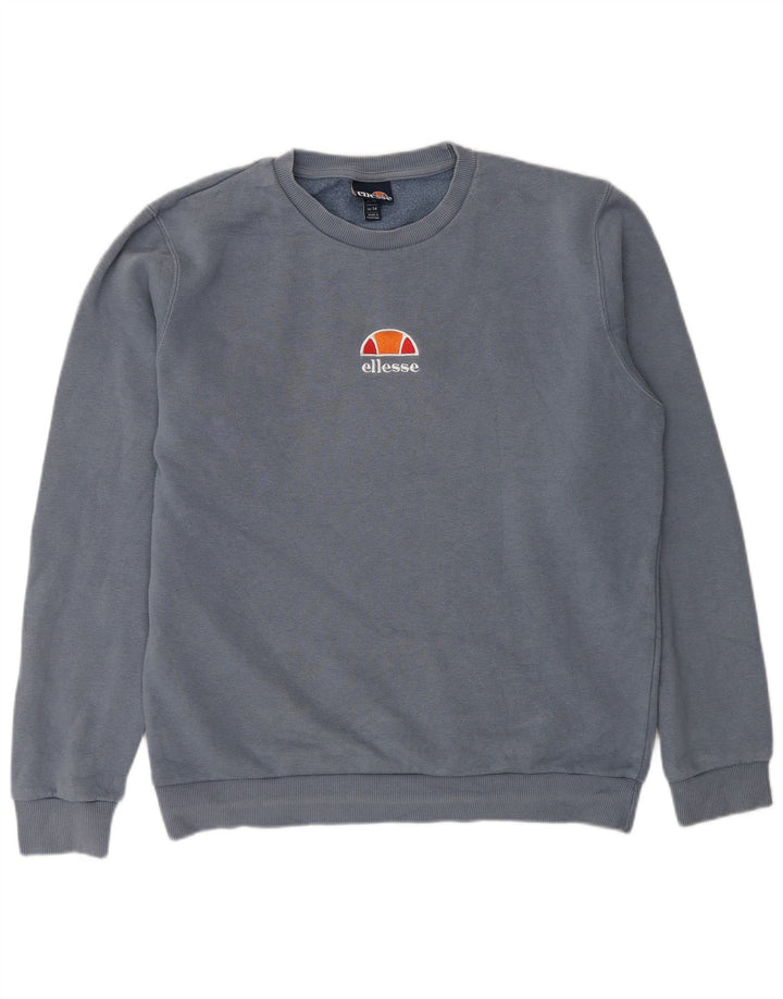 Felpa grafica da donna Ellesse Maglione UK 14 Large Blu Cotone