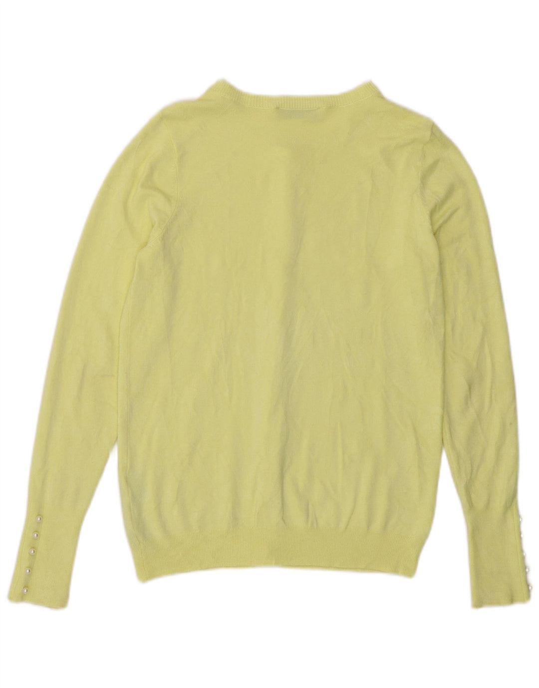 Maglione cardigan da donna Zara UK 10 piccolo in viscosa gialla