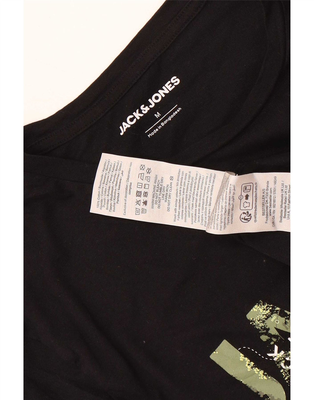 T-shirt grafica da uomo Jack & Jones Top in cotone nero medio