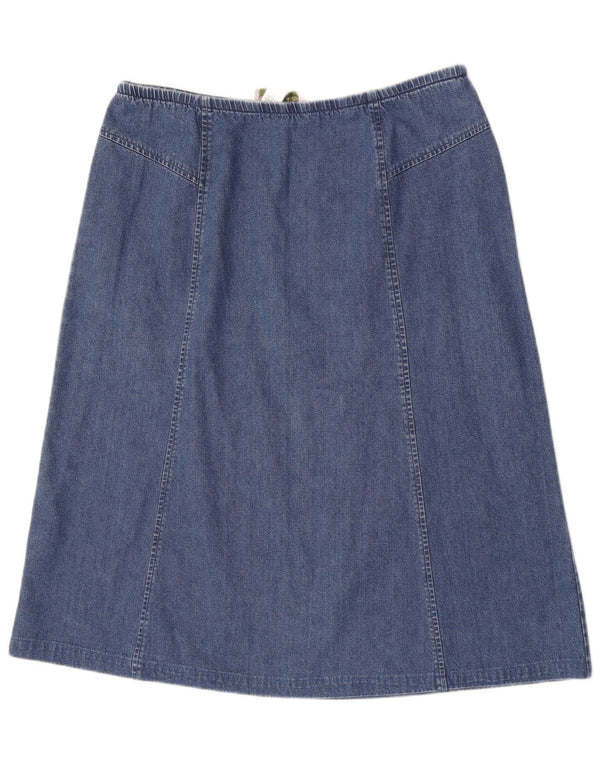 Gonna midi in denim da donna Orvis US 14 XL W34 cotone blu