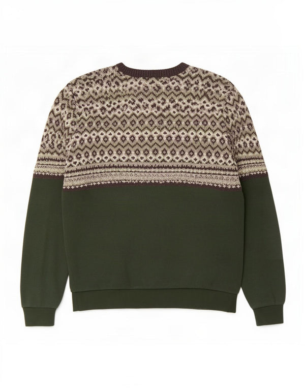 Maglione da uomo Scout con scollo a barca XS verde Fair Isle poliestere
