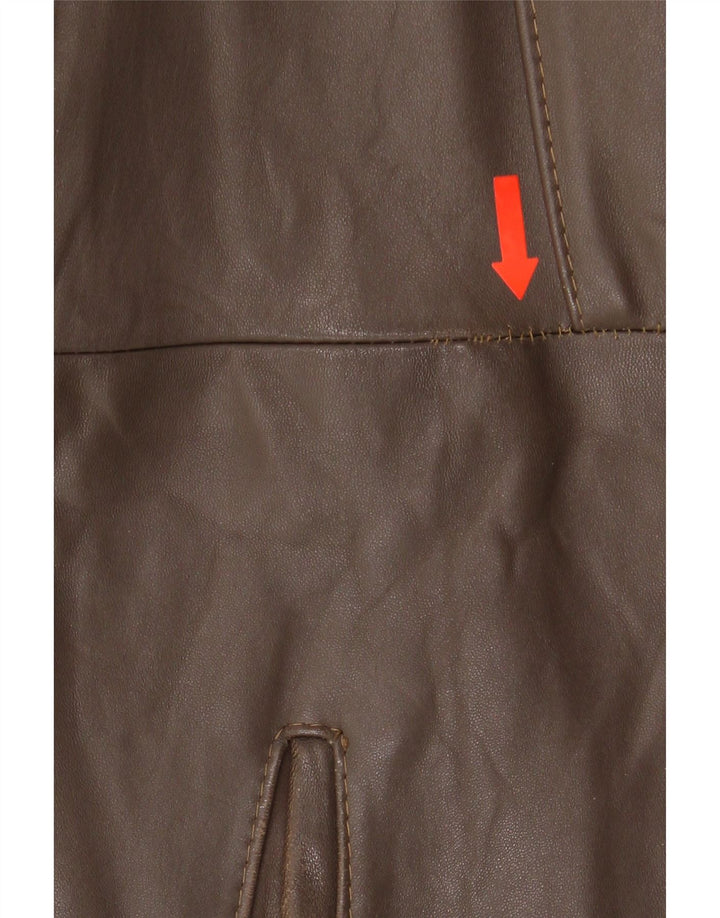 Giacca in pelle militare vintage da uomo IT 52 XL Marrone