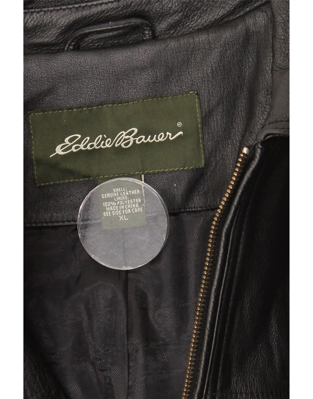 Giacca in pelle da uomo Eddie Bauer UK 42 XL in pelle nera