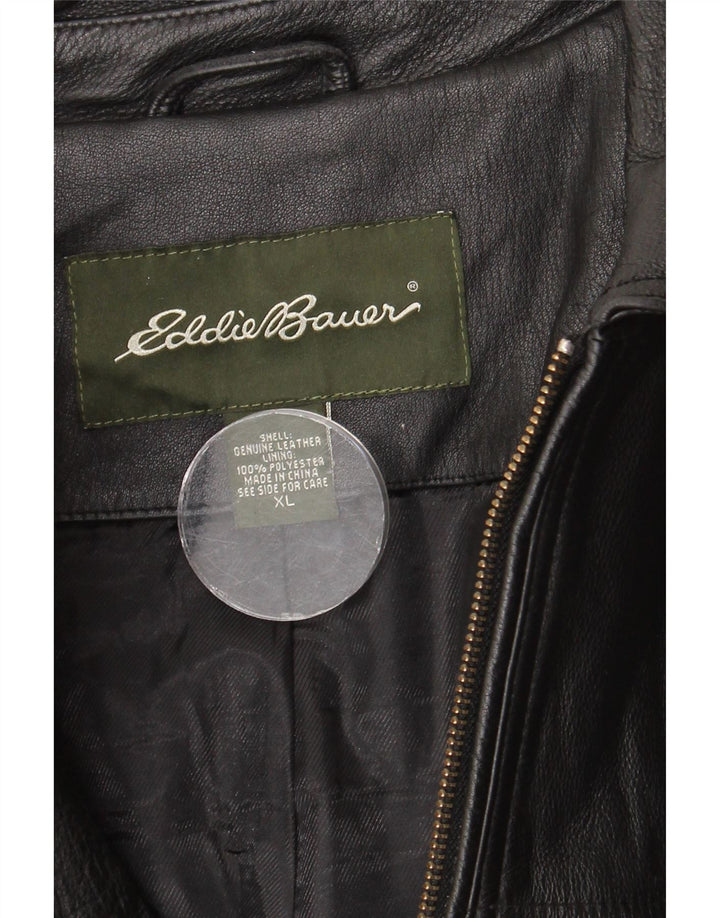 Giacca in pelle da uomo Eddie Bauer UK 42 XL in pelle nera