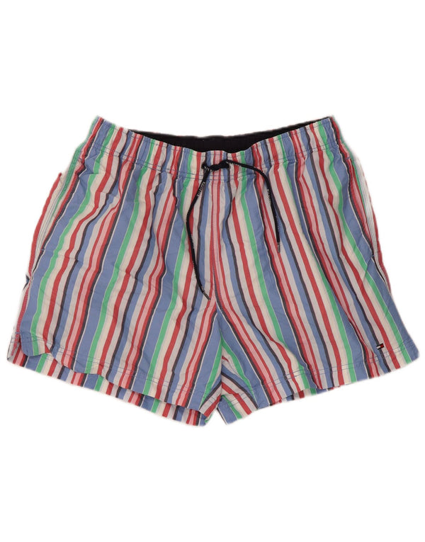 Pantaloncini da bagno da uomo Tommy Hilfiger grandi in poliestere a righe multicolori