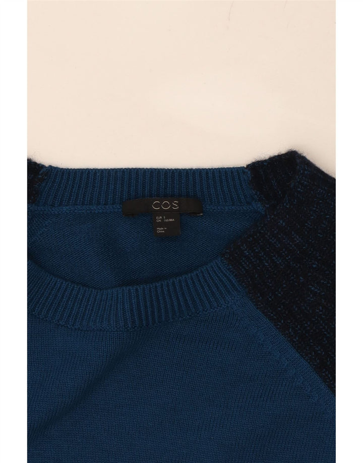 COS Womens Jumper Dress UK 10 Small Blue Colourblock Vintage Cos and Second-Hand Cos from Messina Hembry 