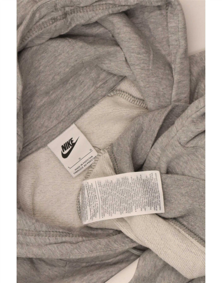 Felpa corta da donna con grafica Nike, maglione UK 16, grande cotone grigio
