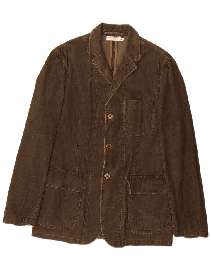 Giacca blazer da uomo a 3 bottoni Alberto Aspesi UK 38 Cotone marrone medio