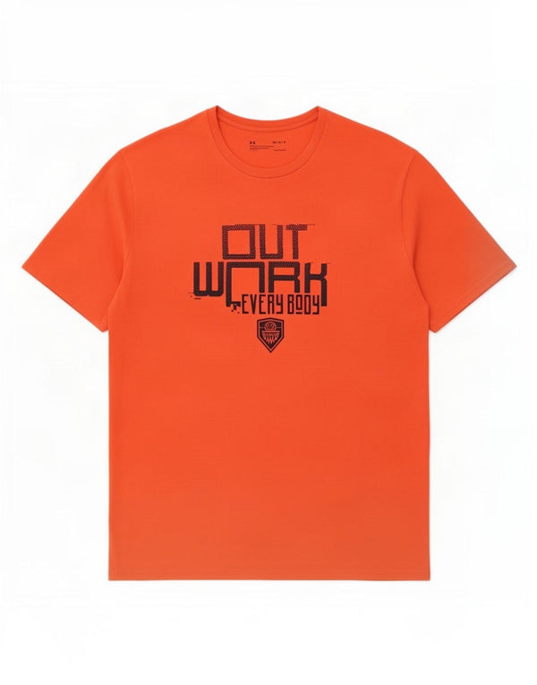 T-shirt grafica da uomo Under Armour Heat Gear Top in cotone arancione medio