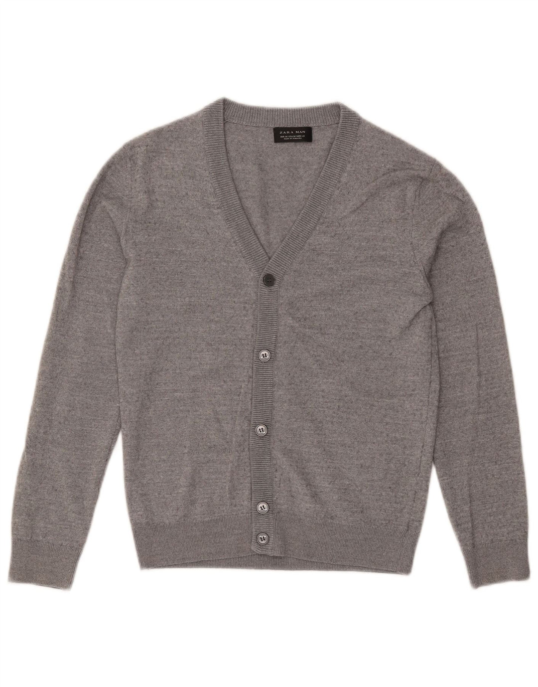 Maglione cardigan da uomo Zara grigio medio screziato