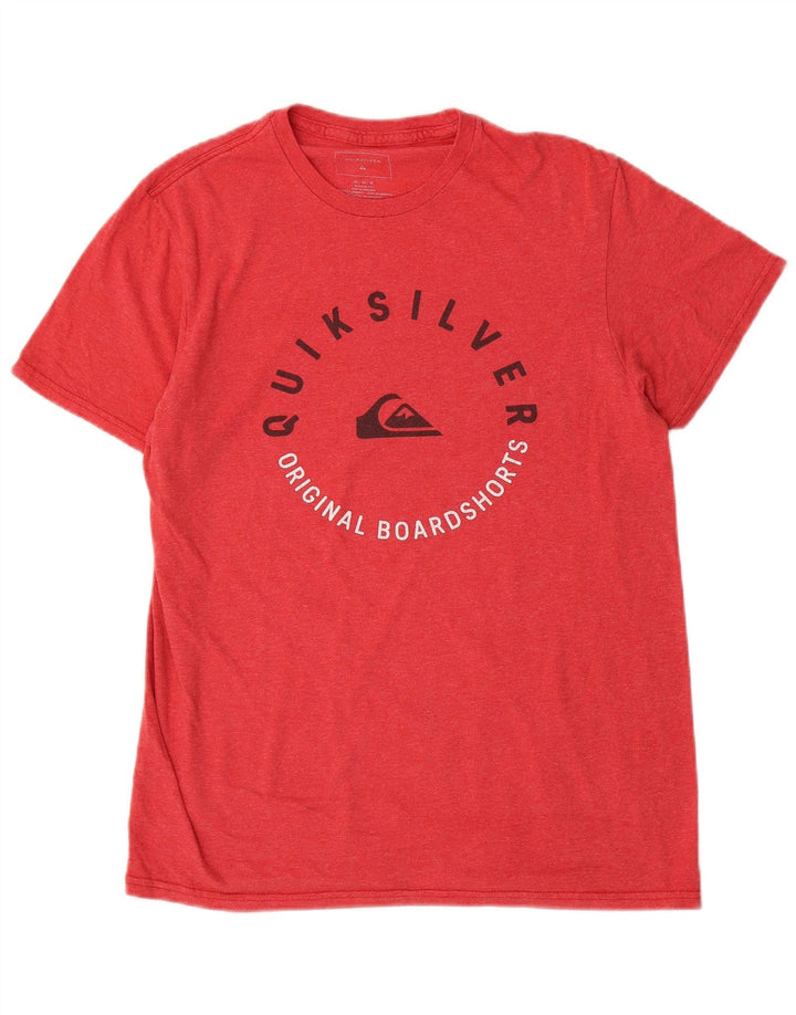 T-shirt grafica da uomo con vestibilità regolare Quiksilver, cotone rosso medio