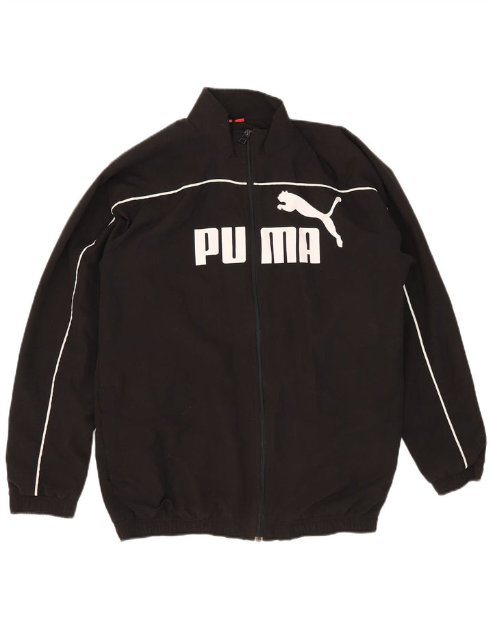 Giacca da tuta grafica da ragazzo Puma 15-16 anni in poliestere nero
