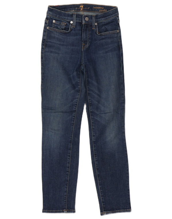 7 For All Mankind Jeans skinny ROXANNE da donna W24 L26 cotone blu