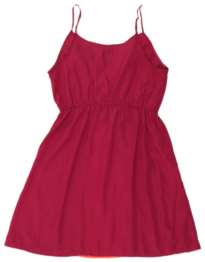 Abito sottoveste da donna MOSSIMO UK 14 Grande poliestere color block bordeaux