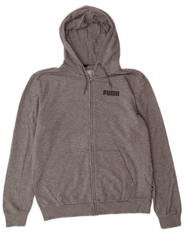 Felpa con cappuccio e zip da uomo PUMA in cotone grigio medio