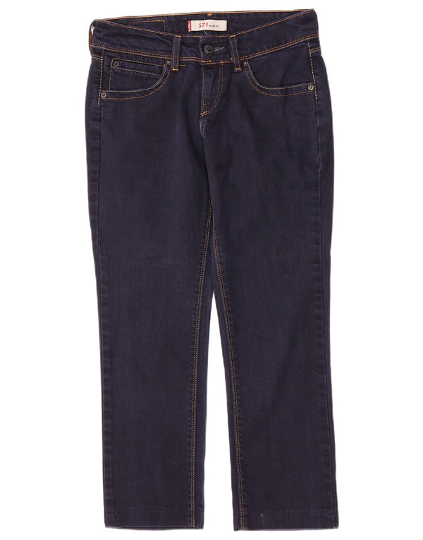 Jeans Levi's 571 Crop Slim da donna W28 L25 cotone blu navy