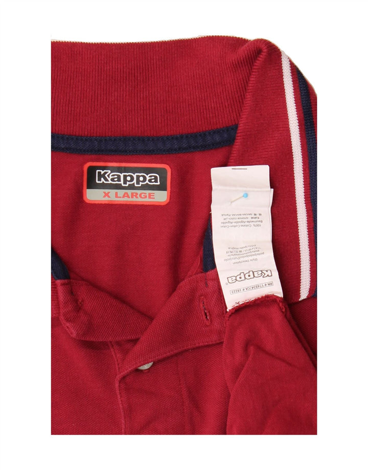 KAPPA Mens Slim Polo Shirt XL Red Cotton Vintage Kappa and Second-Hand Kappa from Messina Hembry 