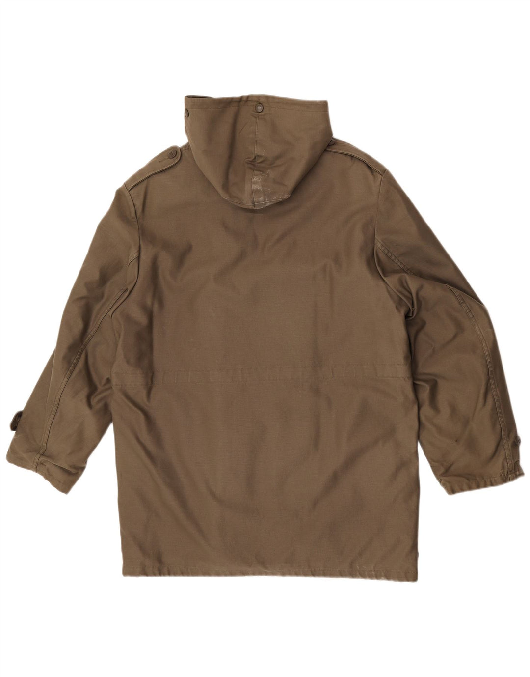 Giacca parka vintage da uomo con cappuccio IT 52 XL kaki poliacrilico