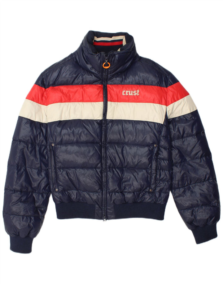 Giacca imbottita bomber da uomo Crust UK 38 Blocco colore blu navy medio