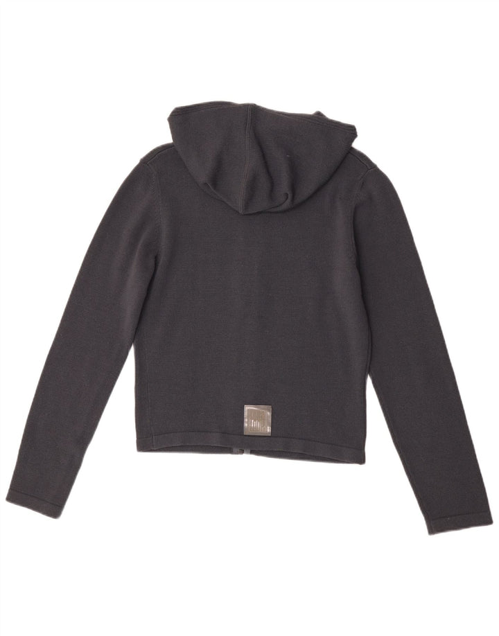 Maglione cardigan con cappuccio corto da donna Killer Loop UK 12 medio blu navy