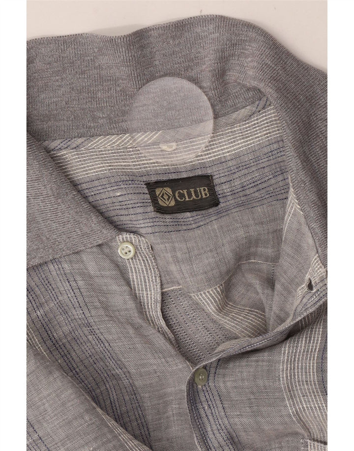 Camicia da uomo a maniche corte CLUB grigio medio a righe