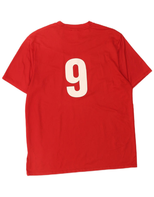 T-shirt grafica Nike Dri Fit da uomo XL rossa in poliestere color block