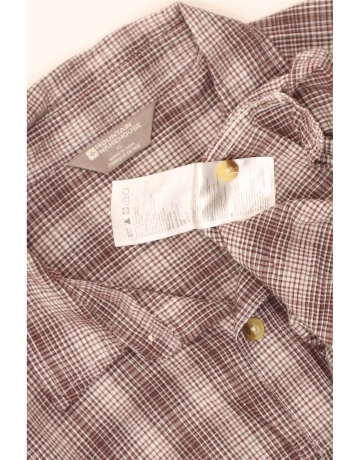 Camicia a maniche corte da uomo Mountain Warehouse XL in cotone a quadri marrone