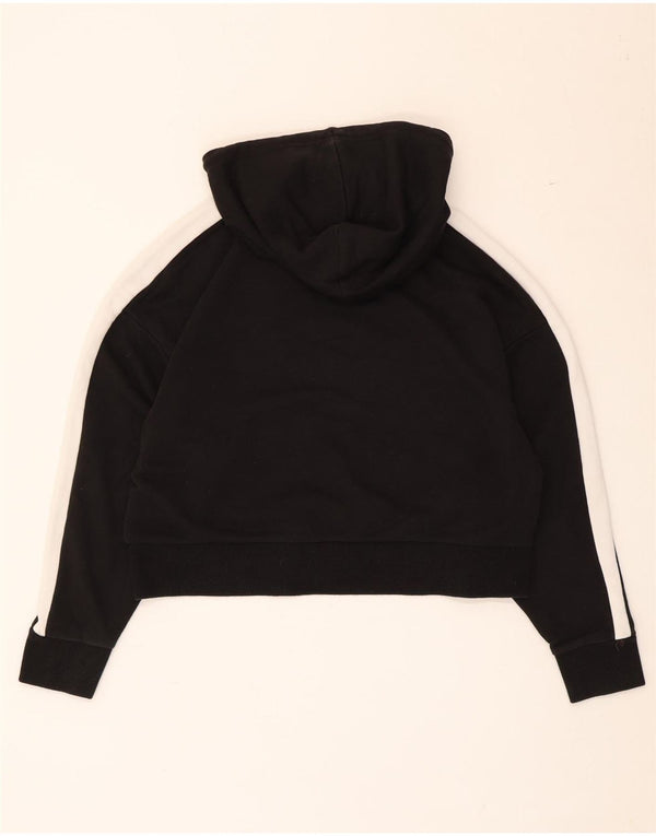 Felpa con cappuccio corta da donna Puma UK 14 cotone color block medio nero