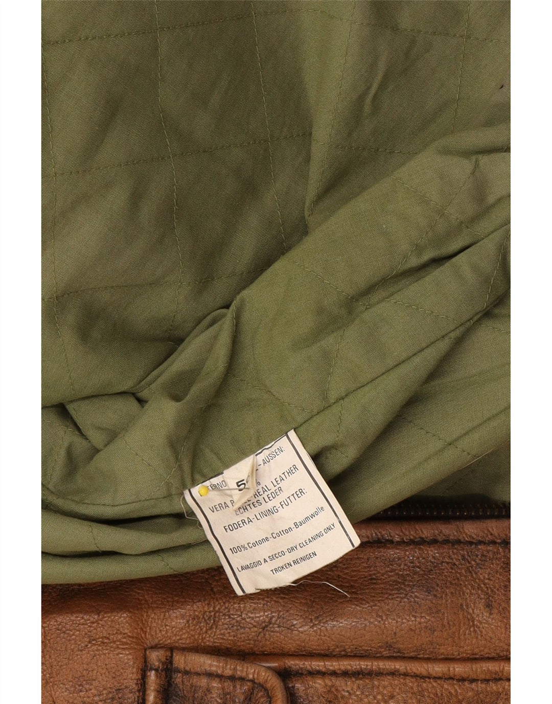 Giacca in pelle vintage da uomo IT 56 2XL Marrone