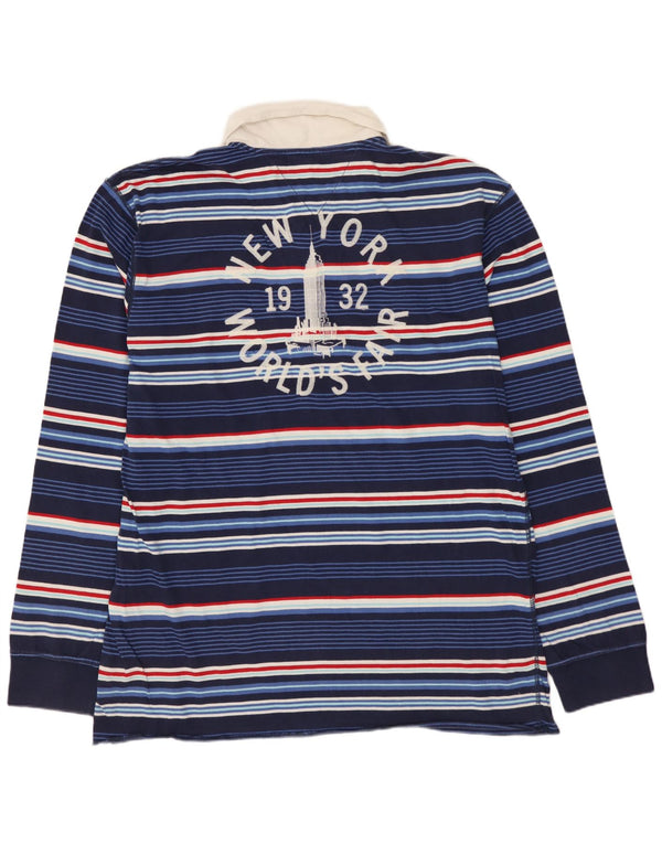 TOMMY HILFIGER Polo da rugby grafica da uomo XL a righe blu navy