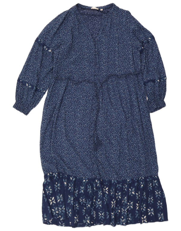 Abito lungo da donna a maniche lunghe Fat Face UK 16 Grande viscosa floreale blu