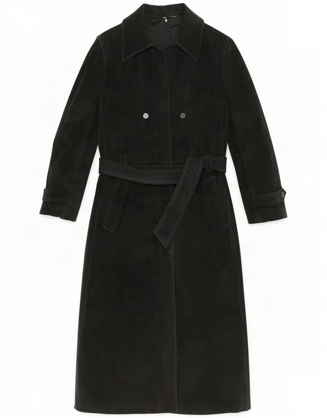 Gimo's Cappotto in pelle scamosciata da donna IT 46 Large Nero