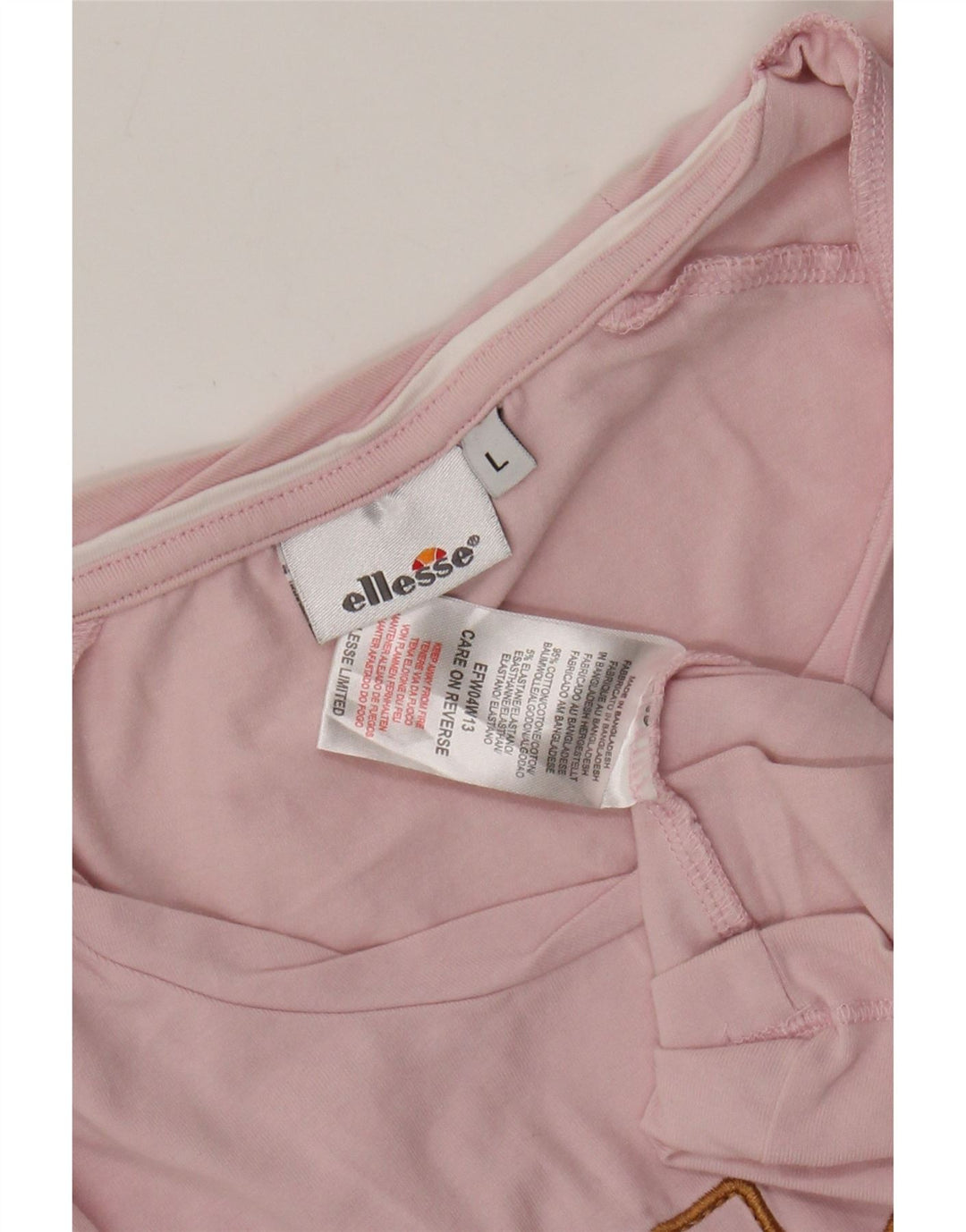 T-shirt grafica da donna Ellesse Top UK 14 grande cotone rosa
