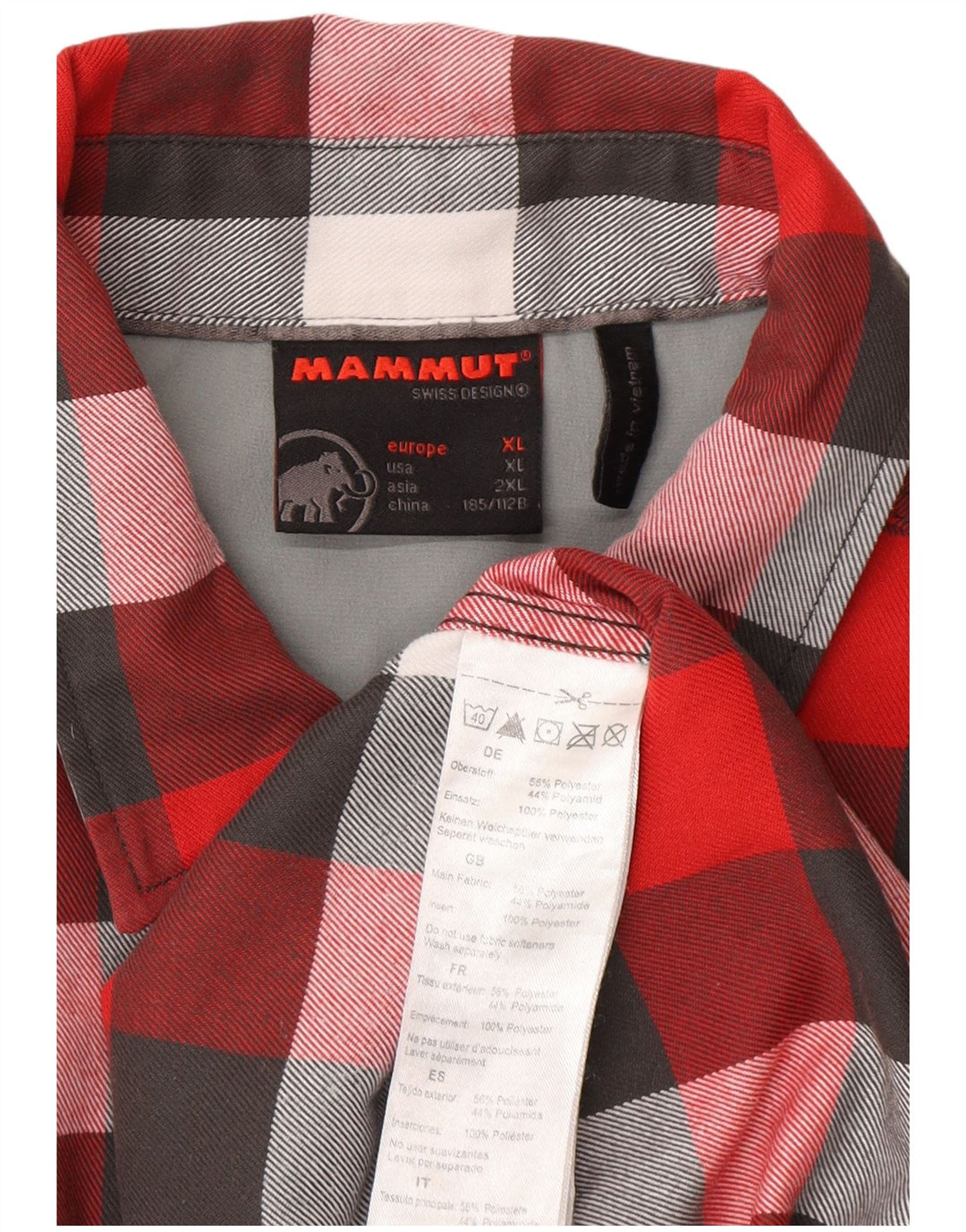 Camicia in flanella da uomo Mammut XL poliestere a quadri rossi
