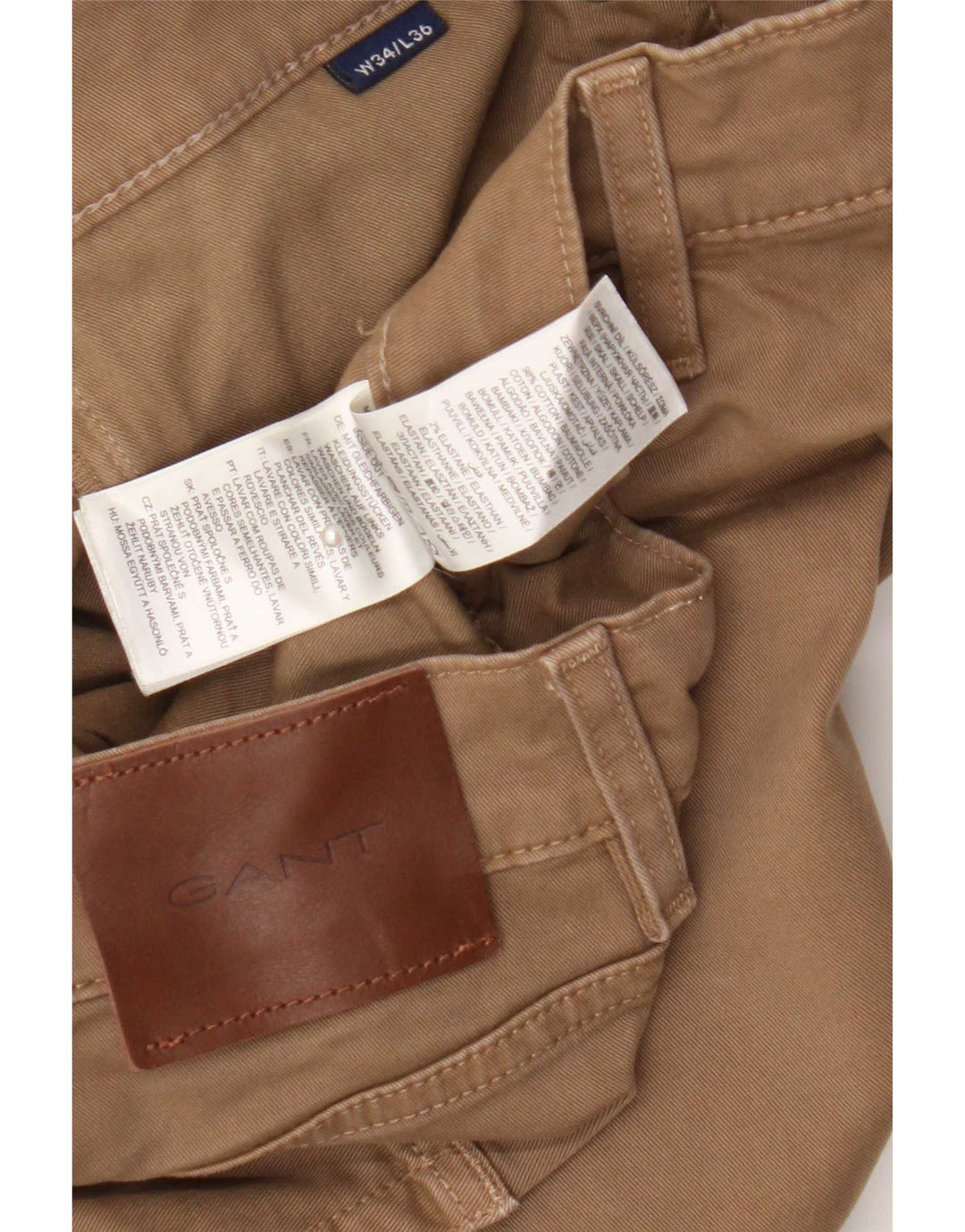 Pantaloni cargo slim da uomo Gant W34 L32 in cotone marrone